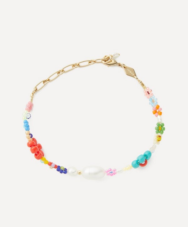 ANNI LU - 18ct Gold-Plated Mexi Flower Bead Bracelet image number null