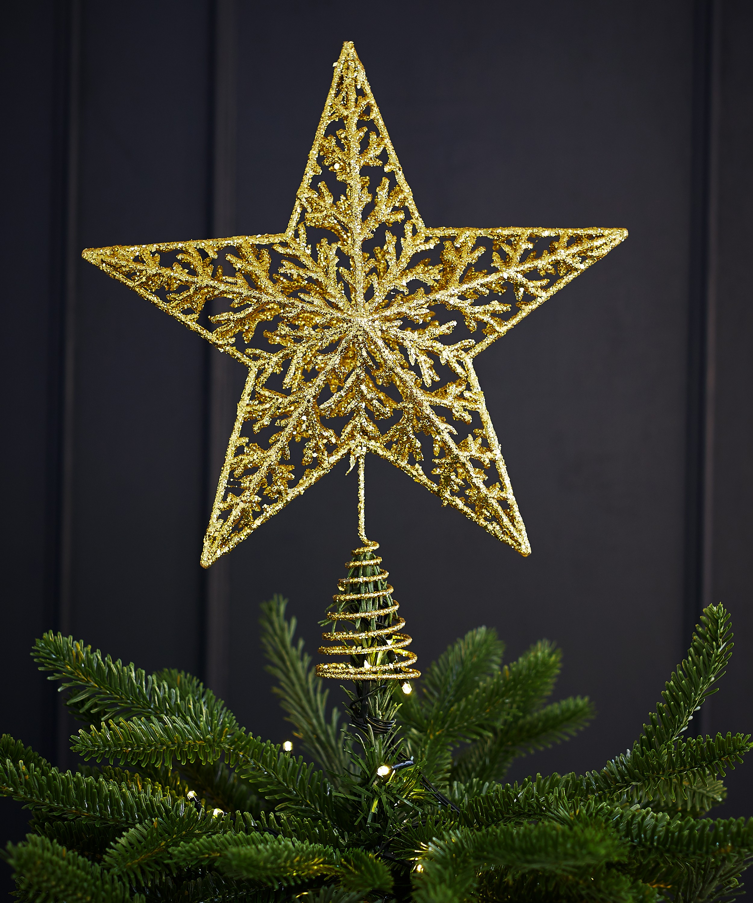 Christmas Tree Topper Star,glitter Christmas Ornament For