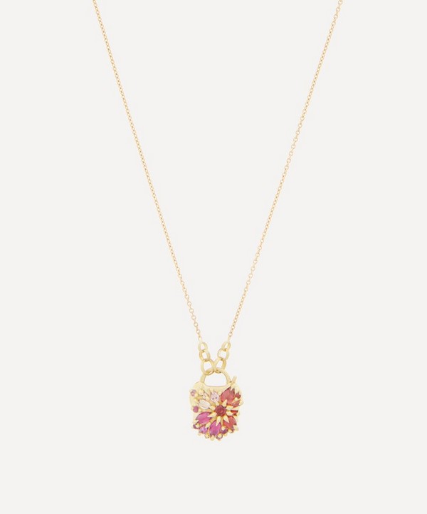 Polly Wales - 18ct Gold Plum Blossom Petite Coeur De Fantasisie Pendant Necklace image number null