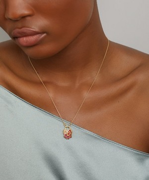 Polly Wales - 18ct Gold Plum Blossom Petite Coeur De Fantasisie Pendant Necklace image number 1