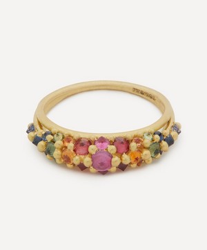 Polly Wales - 18ct Gold Rainbow Galaxy Ring image number 0