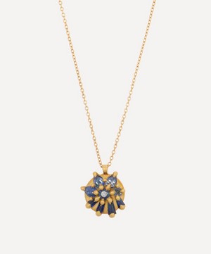 Polly Wales - 18ct Gold Blue Lyra Pendant Necklace image number 0