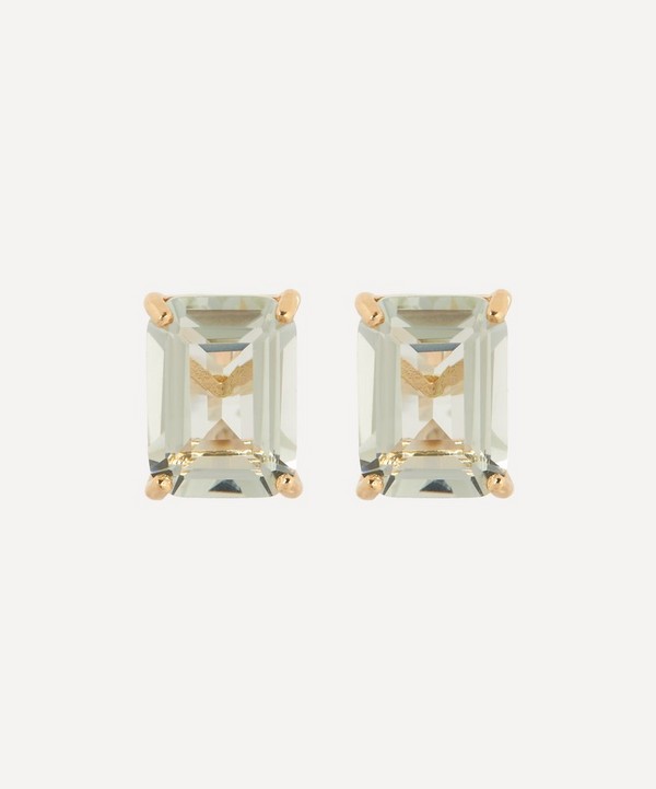 Mateo - 14ct Gold Green Amethyst Stud Earrings image number null