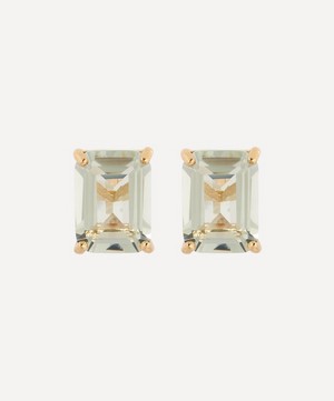 Mateo - 14ct Gold Green Amethyst Stud Earrings image number 0