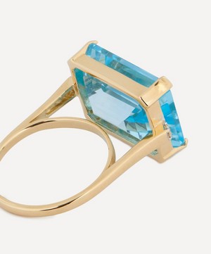 Mateo - 14ct Gold East West Blue Topaz Ring image number 2