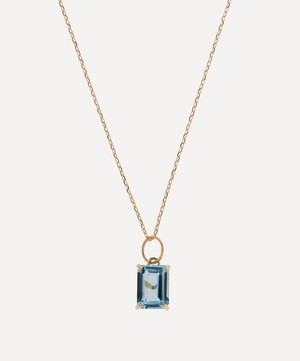 Mateo 14ct Gold Emerald Cut Blue Topaz Pendant Necklace | Liberty