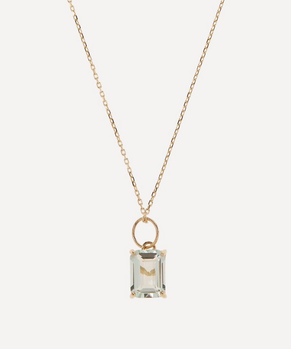 Mateo - 14ct Gold Emerald Cut Green Amethyst Pendant Necklace image number null