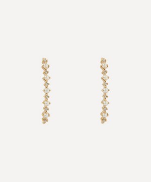Mateo - 14ct Gold The Little Things Pearl and Diamond Crawler Stud Earrings image number 0