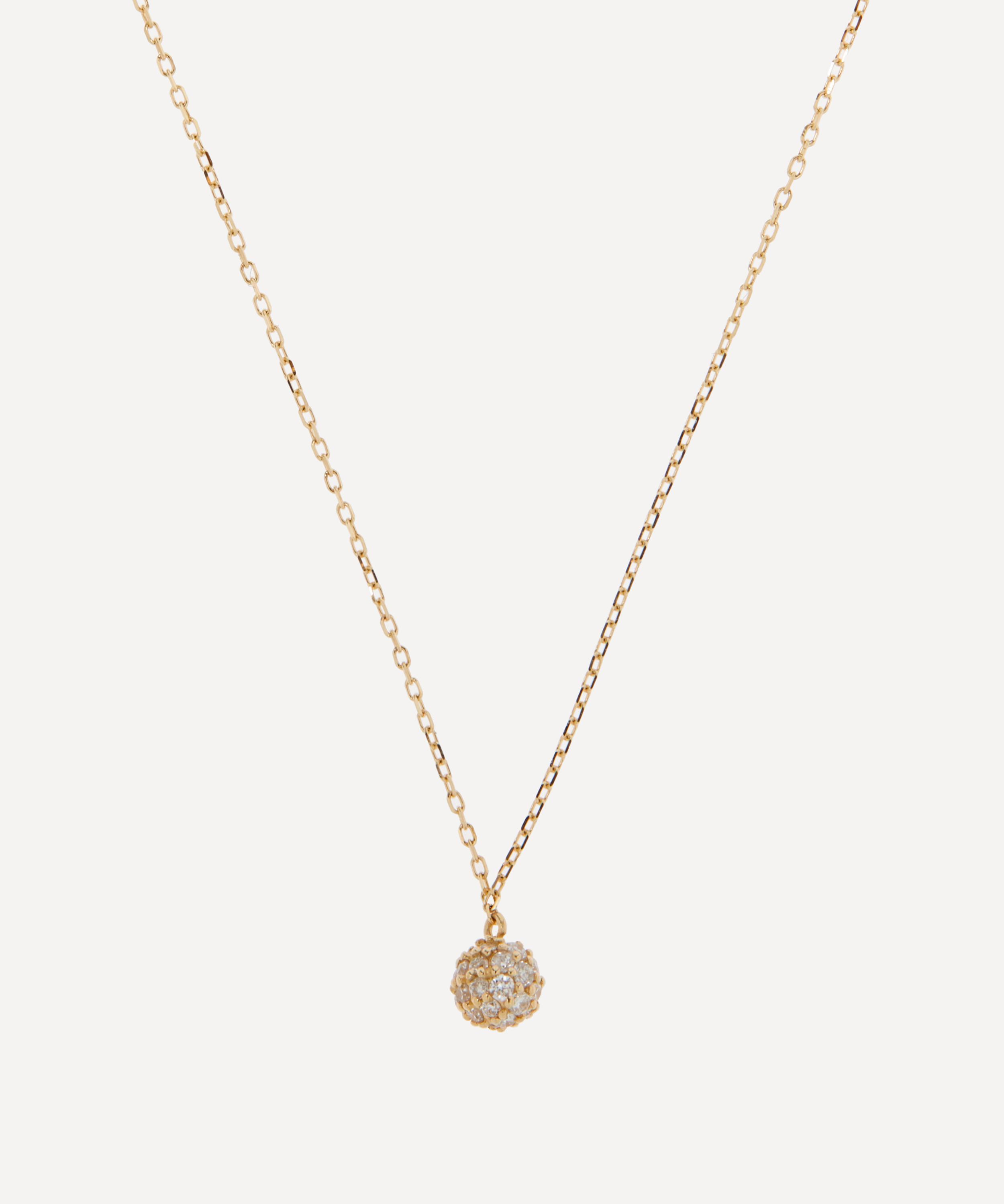 Mateo - 14ct Gold Diamond Ball Pendant Necklace image number 