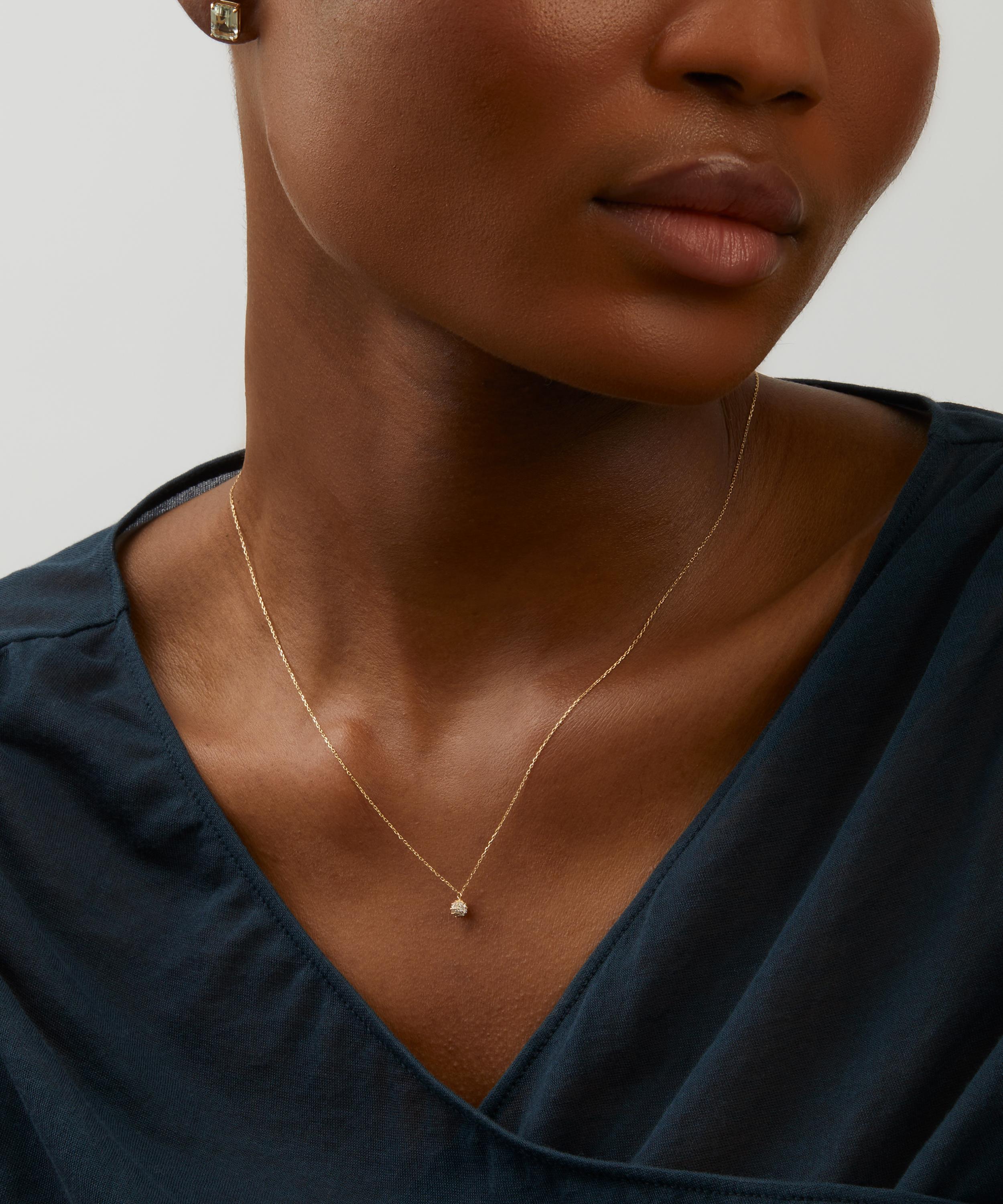 Mateo 14ct Gold Diamond Ball Pendant Necklace | Liberty
