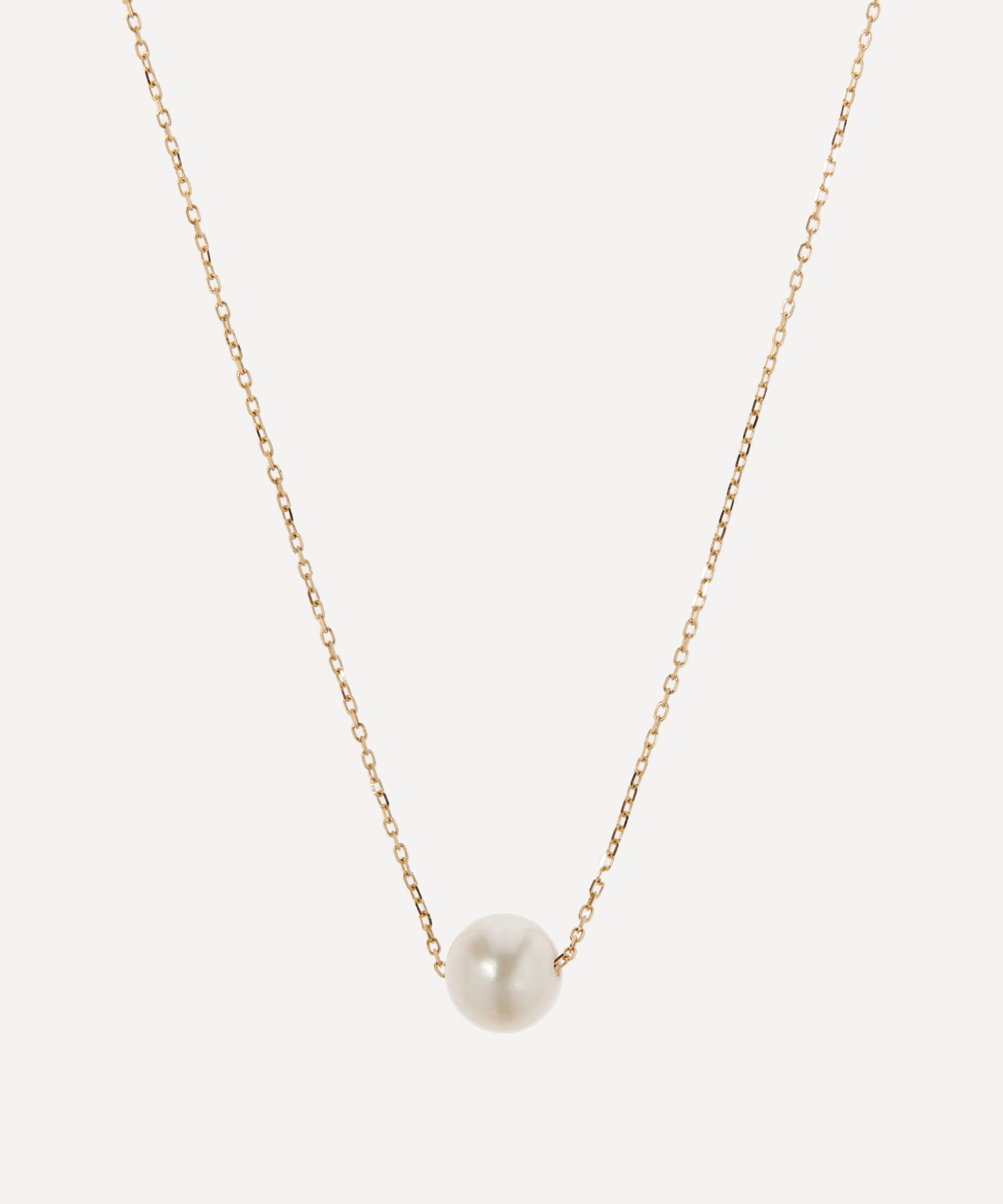 Mateo - 14ct Gold Suspended Pearl Necklace image number 0