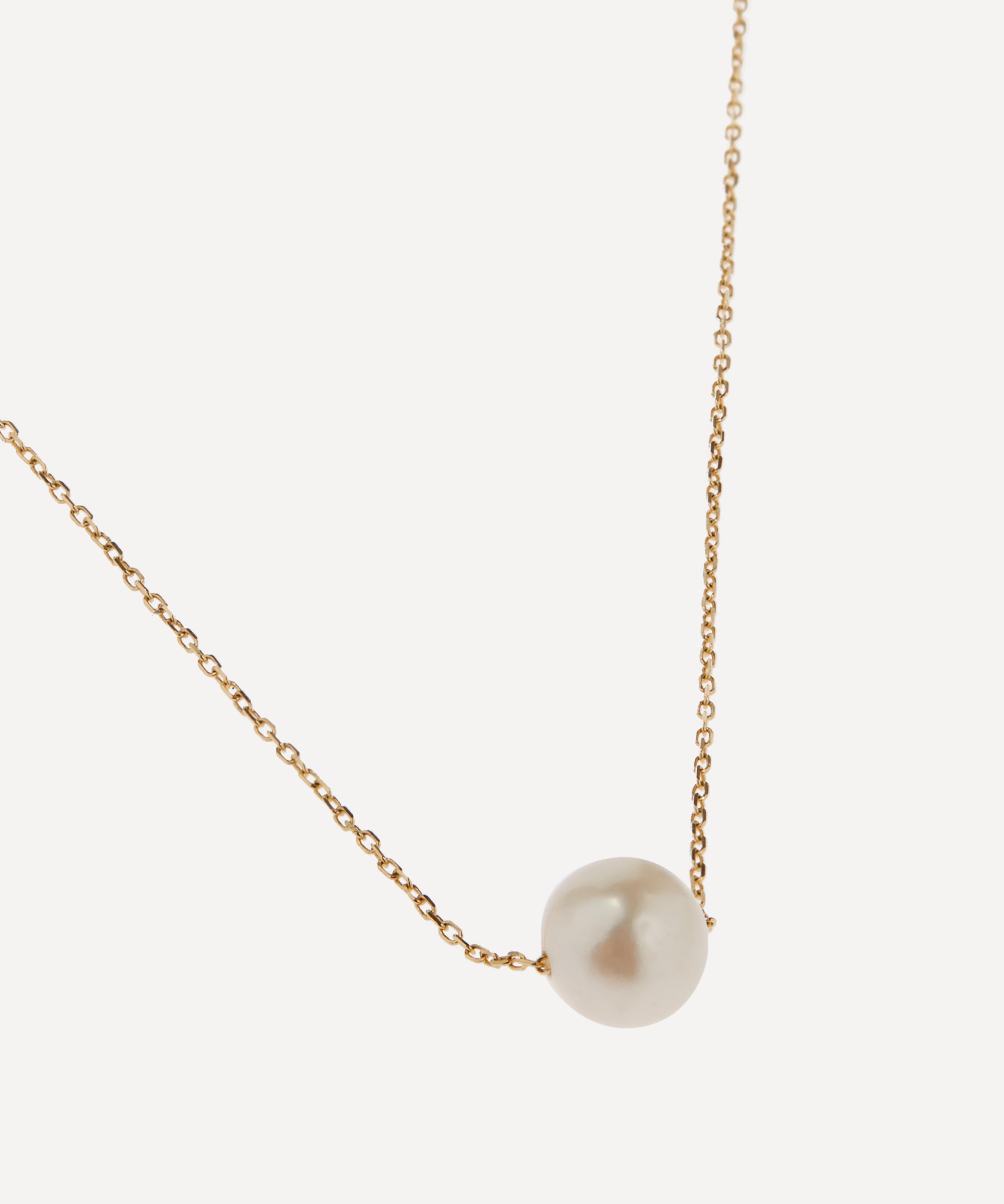 Mateo - 14ct Gold Suspended Pearl Necklace image number 3