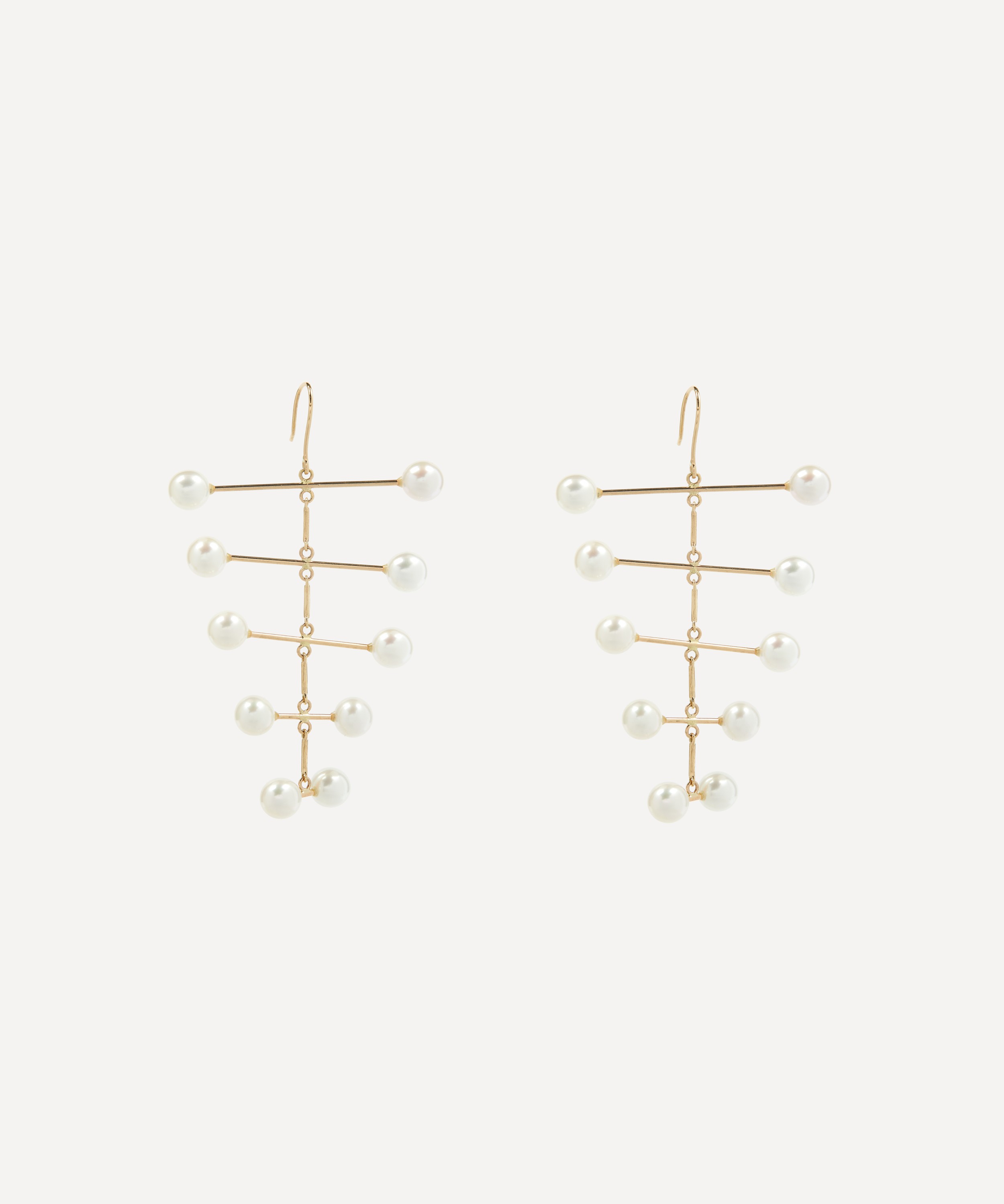 Mateo - 14ct Gold Pearl Blizzard Mobile Drop Earrings image number 0
