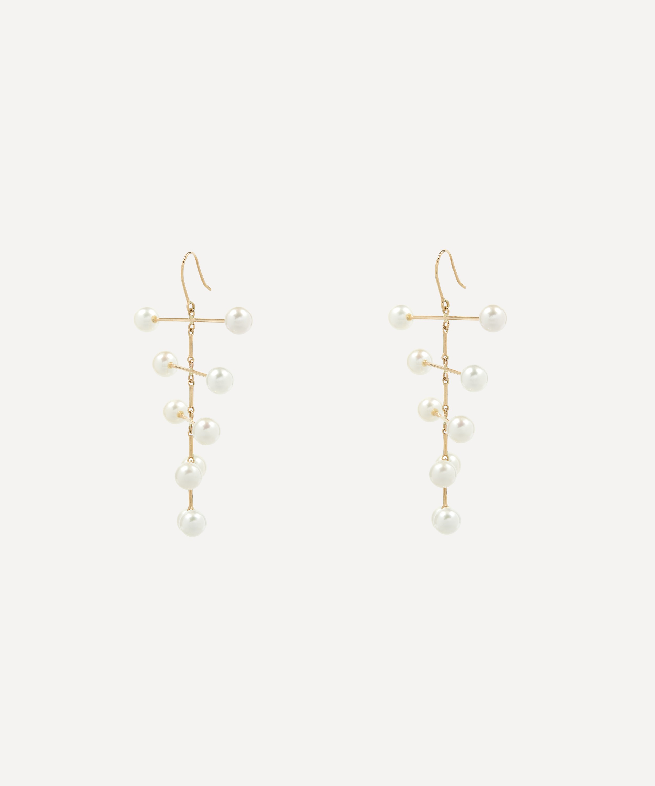 Mateo - 14ct Gold Pearl Blizzard Mobile Drop Earrings image number 1