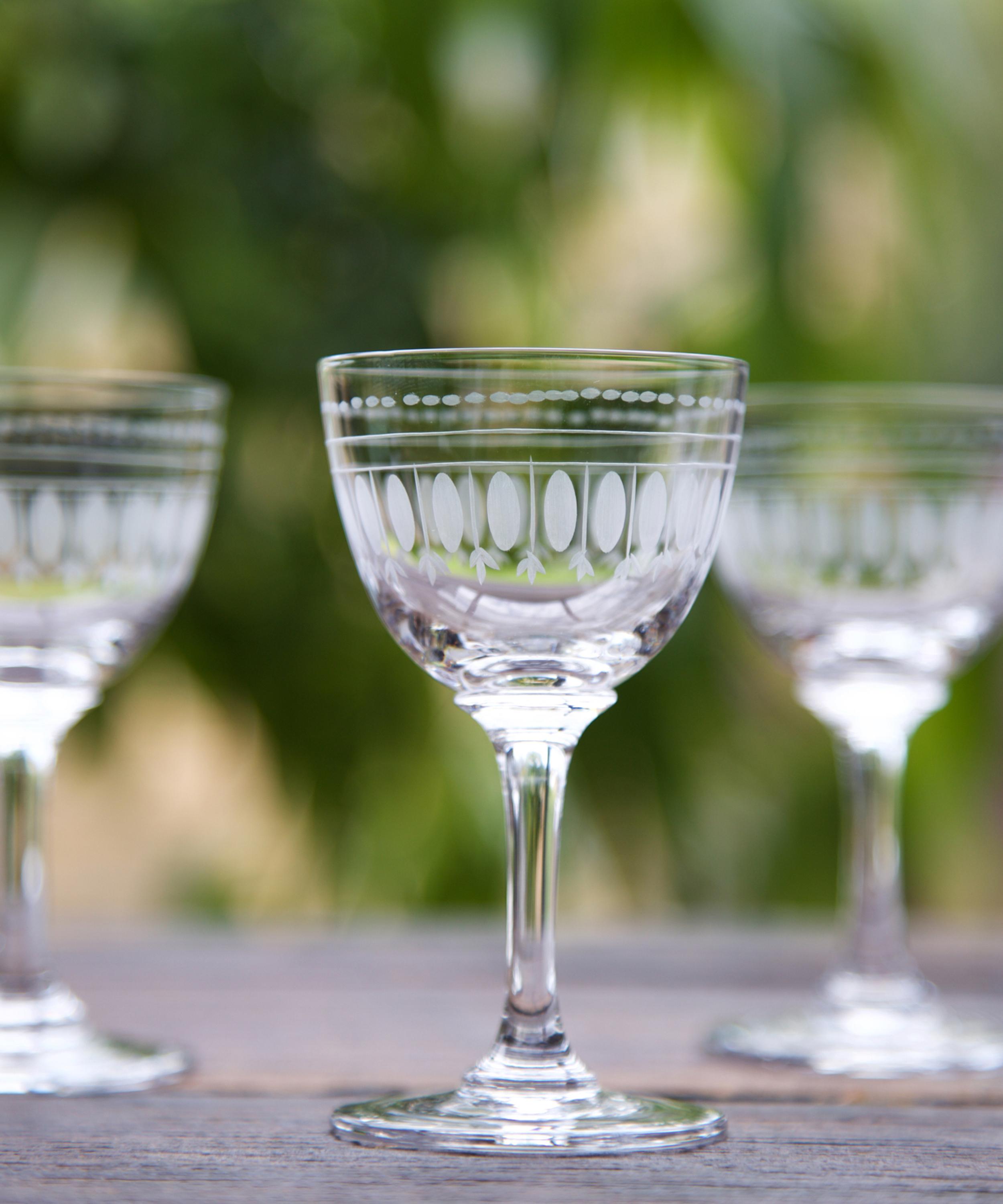 The Vintage List Crystal Liqueur Glasses Set of Six