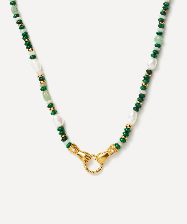 Missoma - 18ct Gold-Plated Harris Reed In Good Hands Beaded Gemstone Necklace image number null