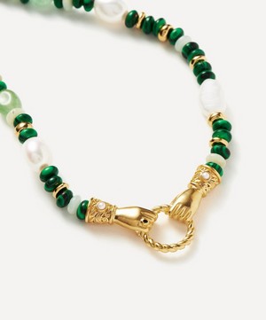 Missoma - 18ct Gold-Plated Harris Reed In Good Hands Beaded Gemstone Necklace image number 3