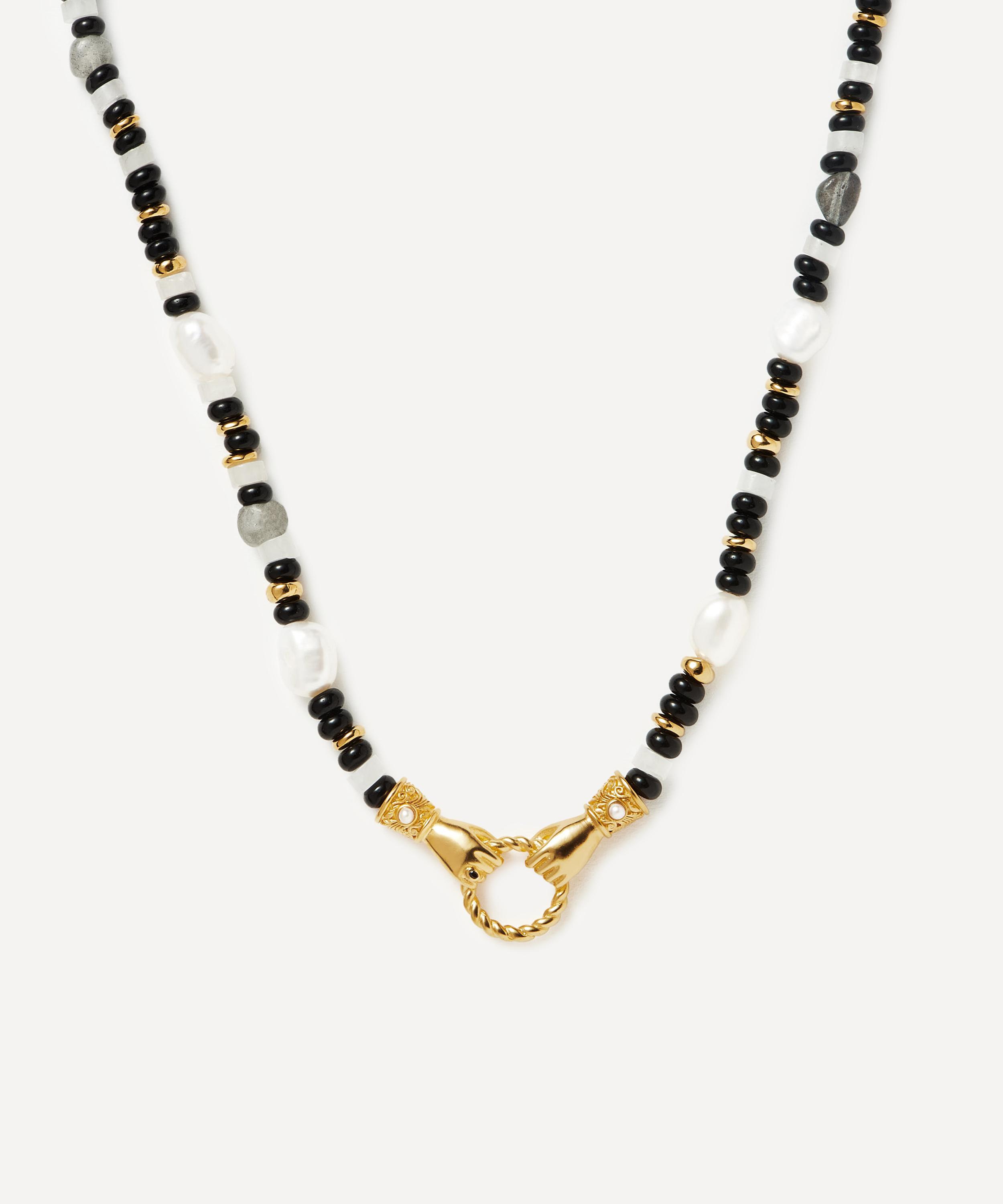 Missoma - X Harris Reed 18ct Gold-Plated In Good Hands Beaded Gemstone Necklace image number 0