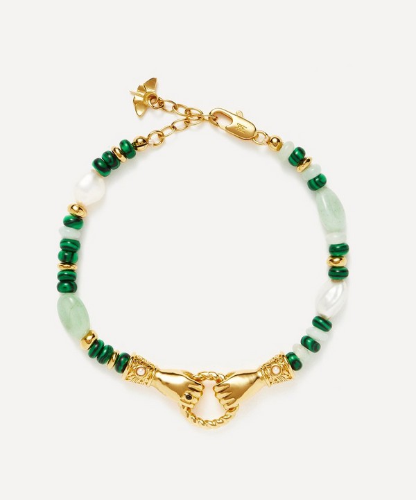 Missoma - 18ct Gold-Plated Harris Reed In Good Hands Beaded Gemstone Bracelet image number null