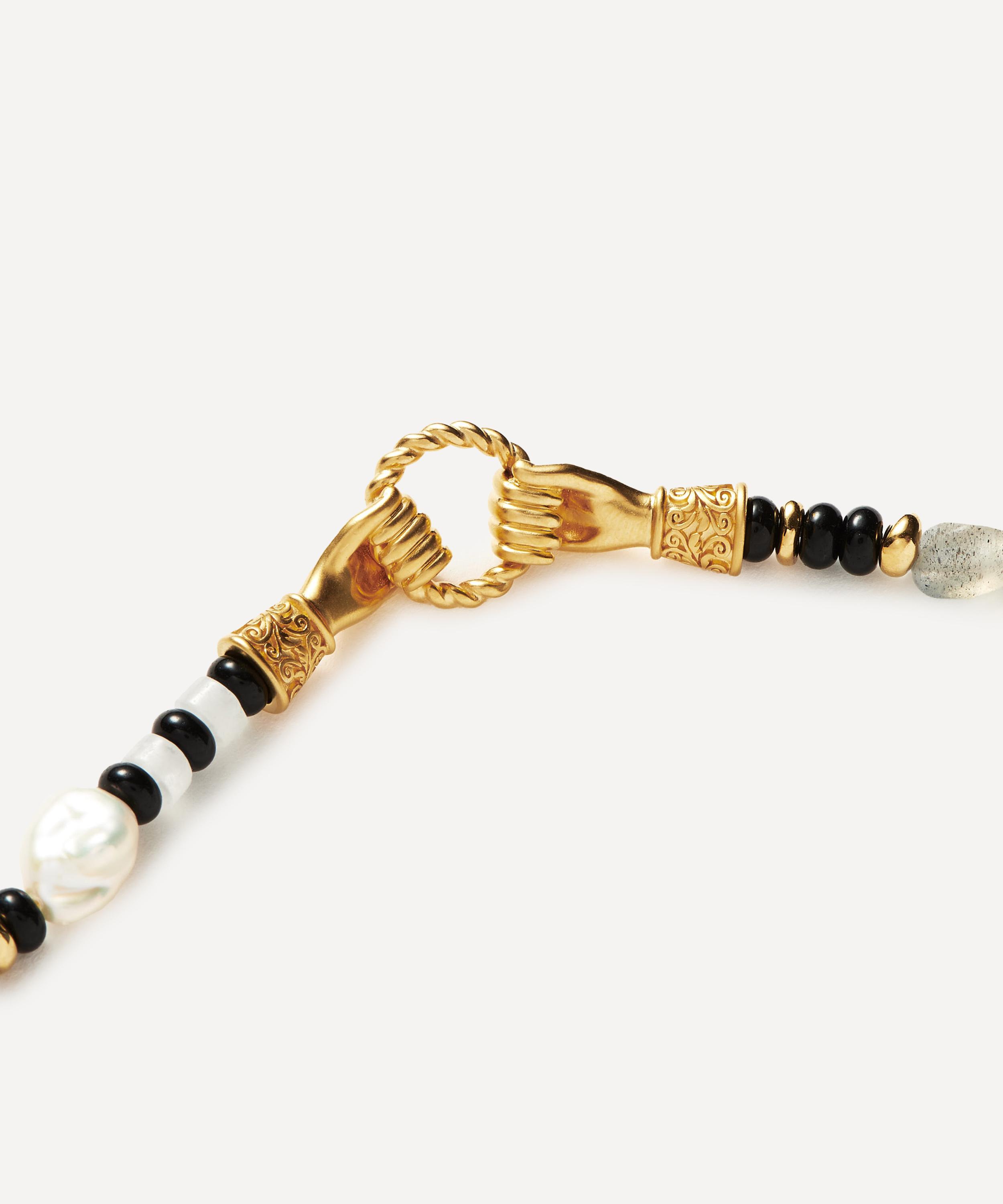 Missoma - X Harris Reed 18ct Gold-Plated In Good Hands Beaded Gemstone Bracelet image number 1