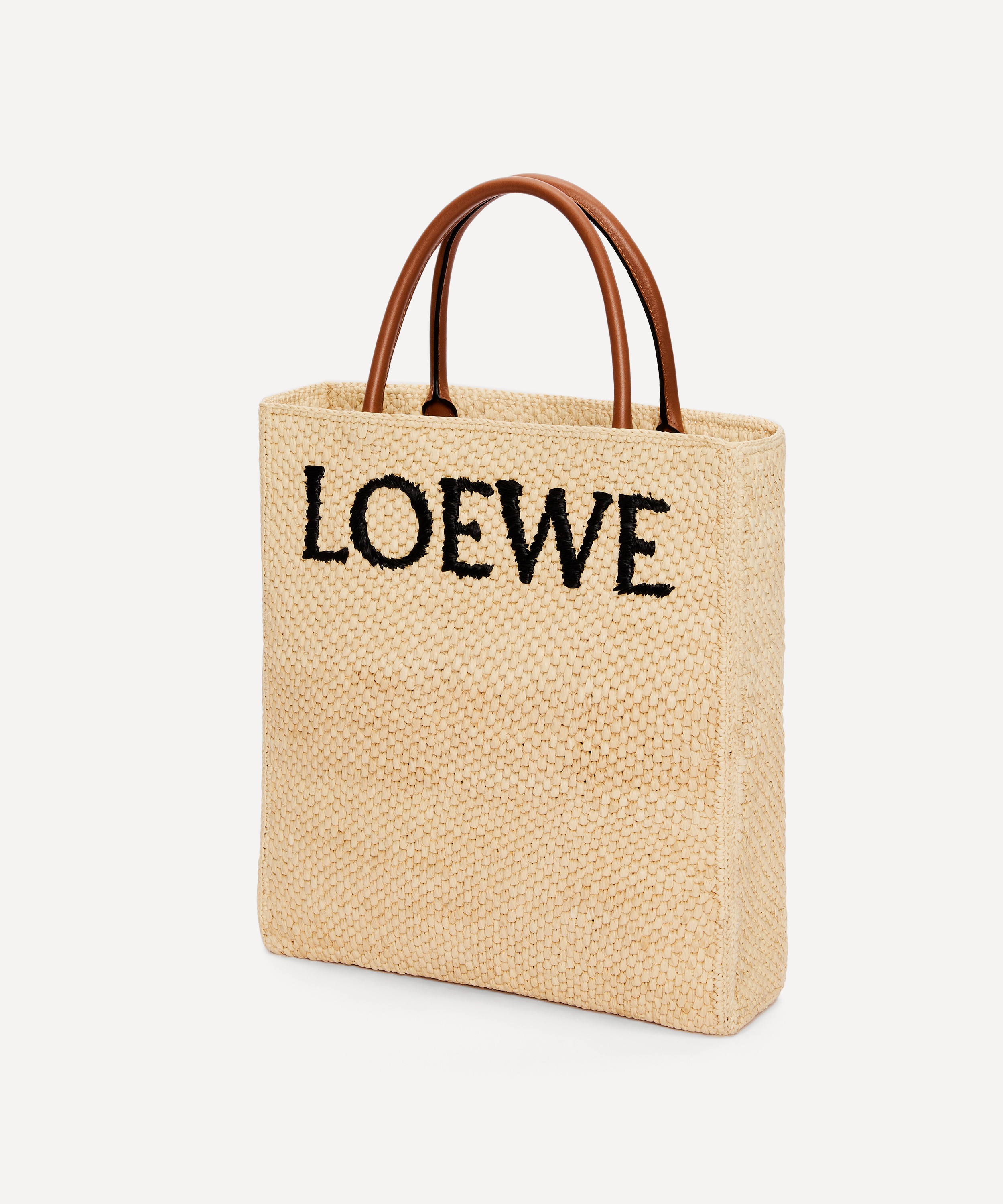 Logo raffia tote bag by Loewe