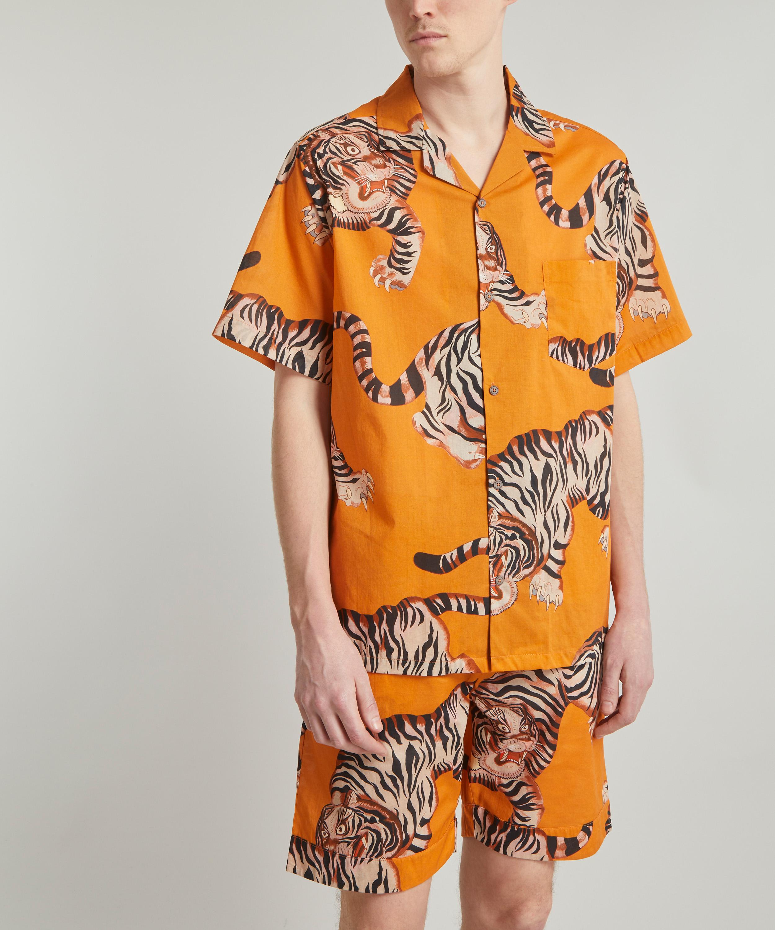 Desmond & Dempsey -  Rayas Print Cuban Pyjama Set image number 2