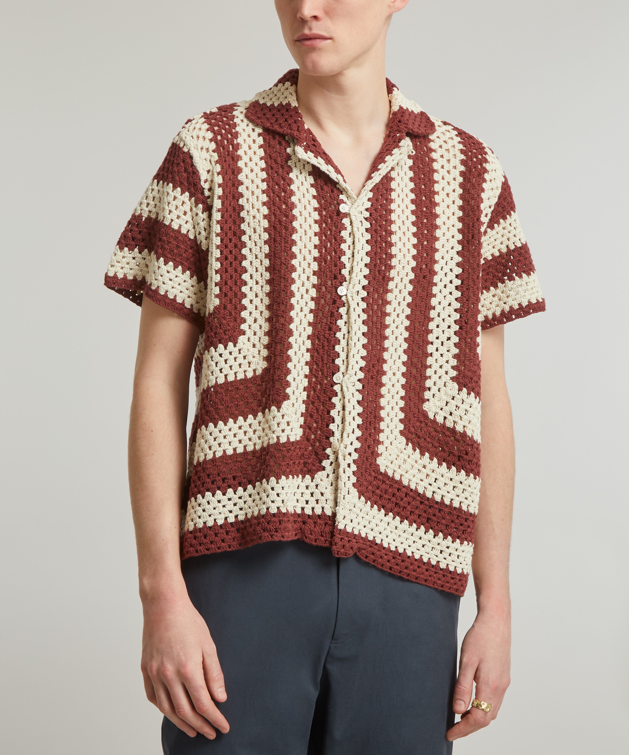 Bode Flagship Paprika Crochet Shirt | Liberty