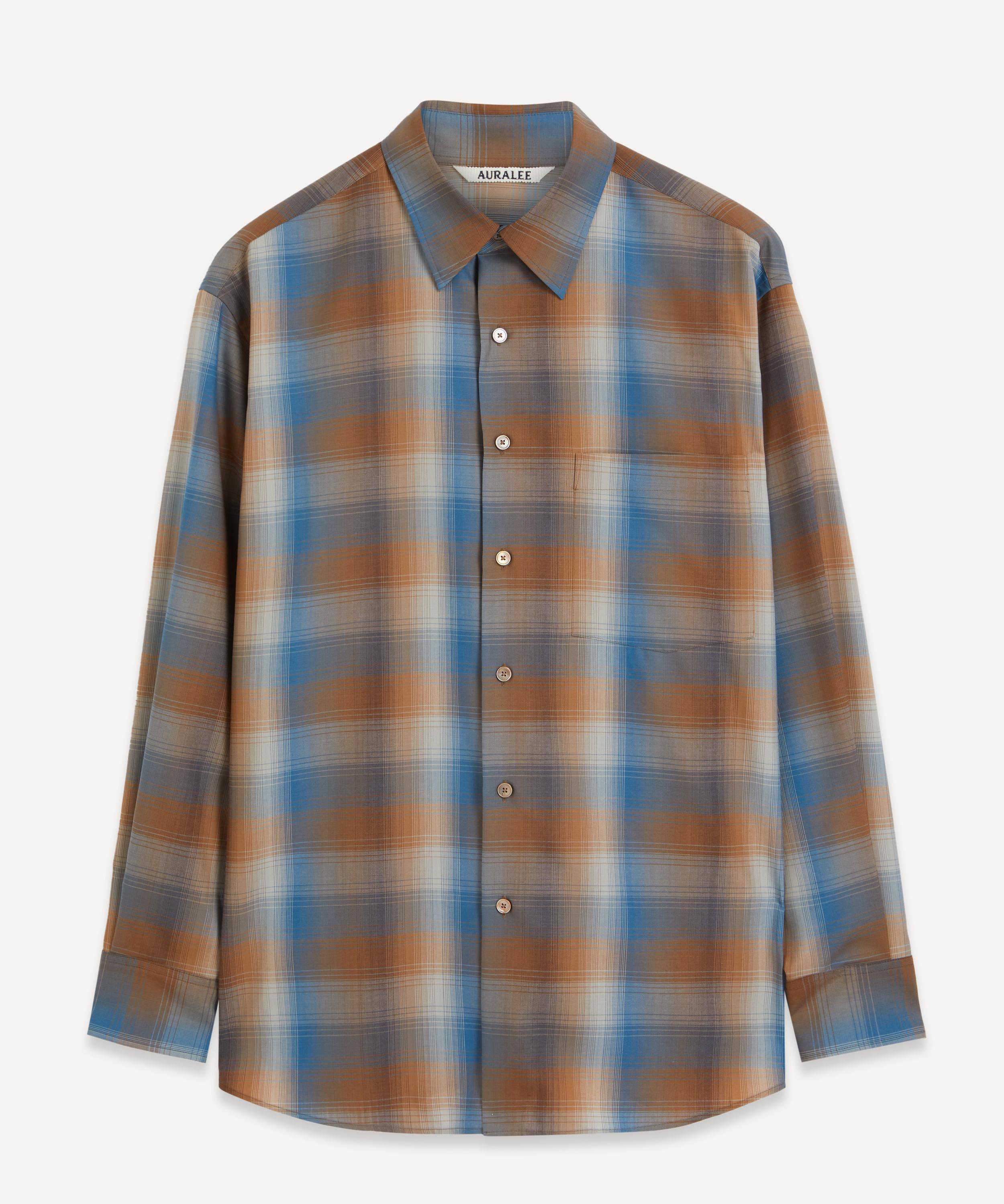 ショッピング AURALEE SUPER LIGHT WOOL CHECK SHIRTS シャツ