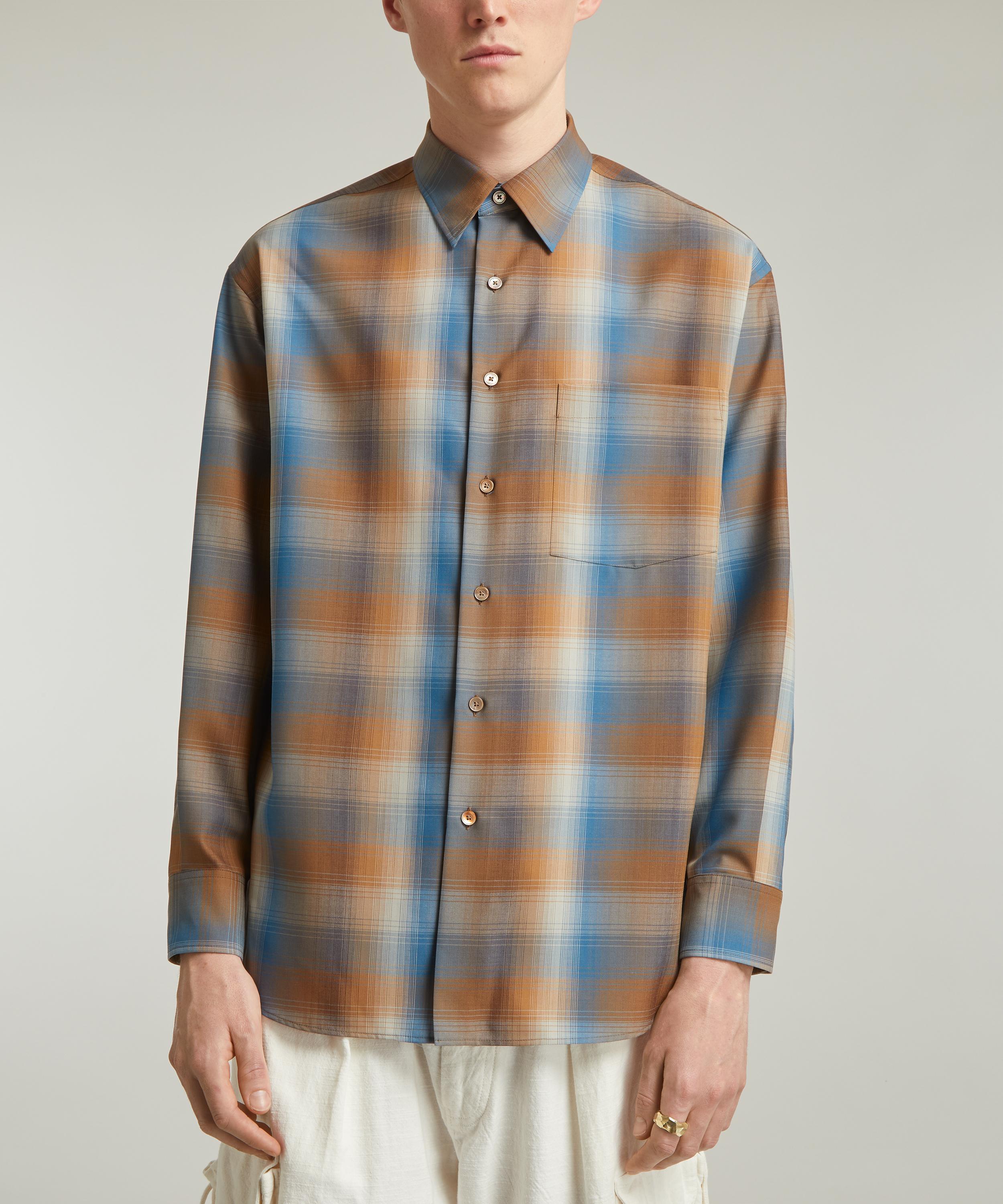 AURALEE SUPER LIGHT WOOL CHECK SHIRT