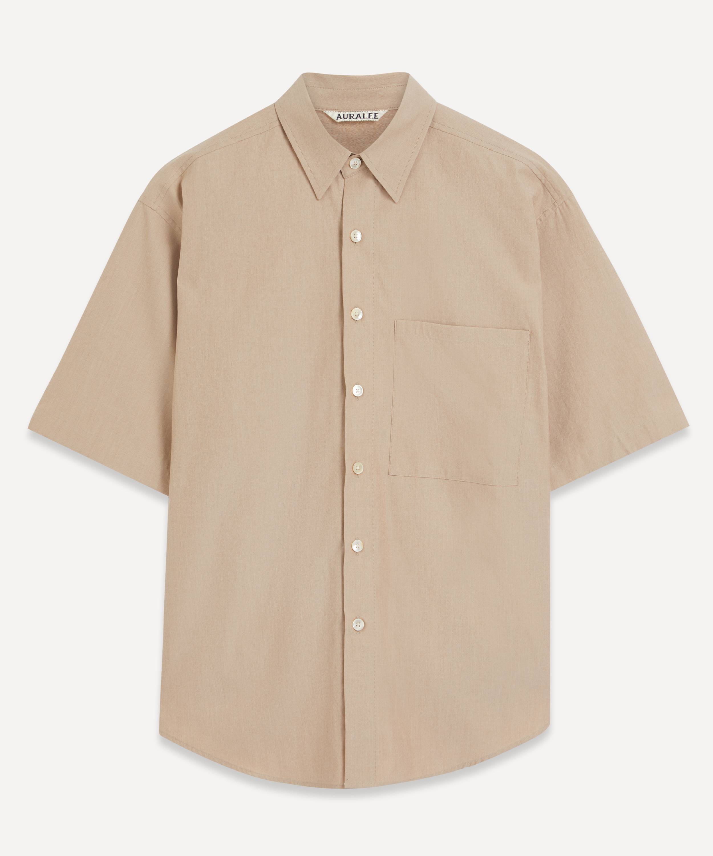 Auralee Washed Finx Twill Big Half-Sleeve Shirt | Liberty