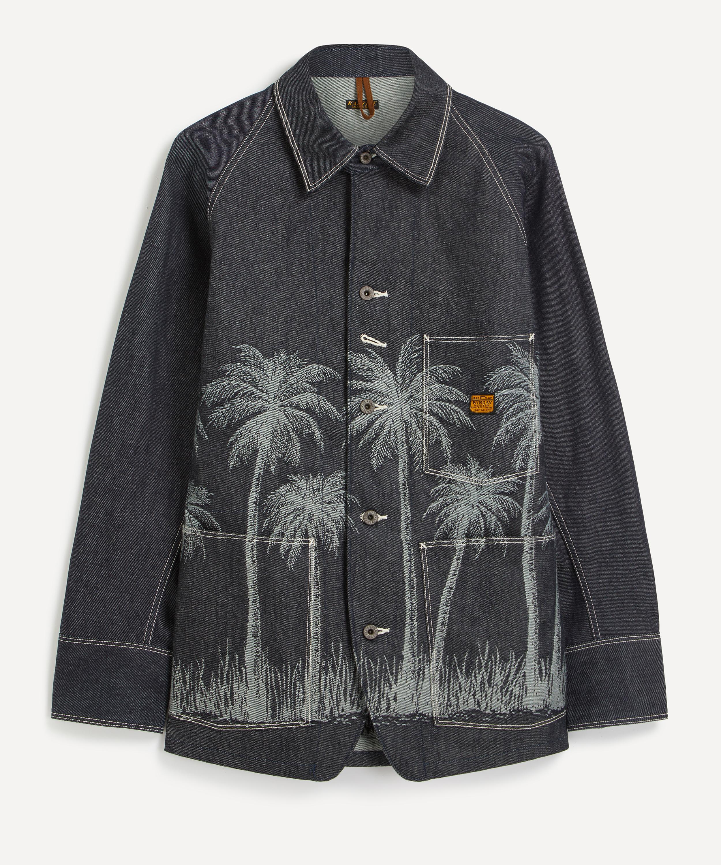 Kapital Mens Palm Tree Jacquard Denim Jacket