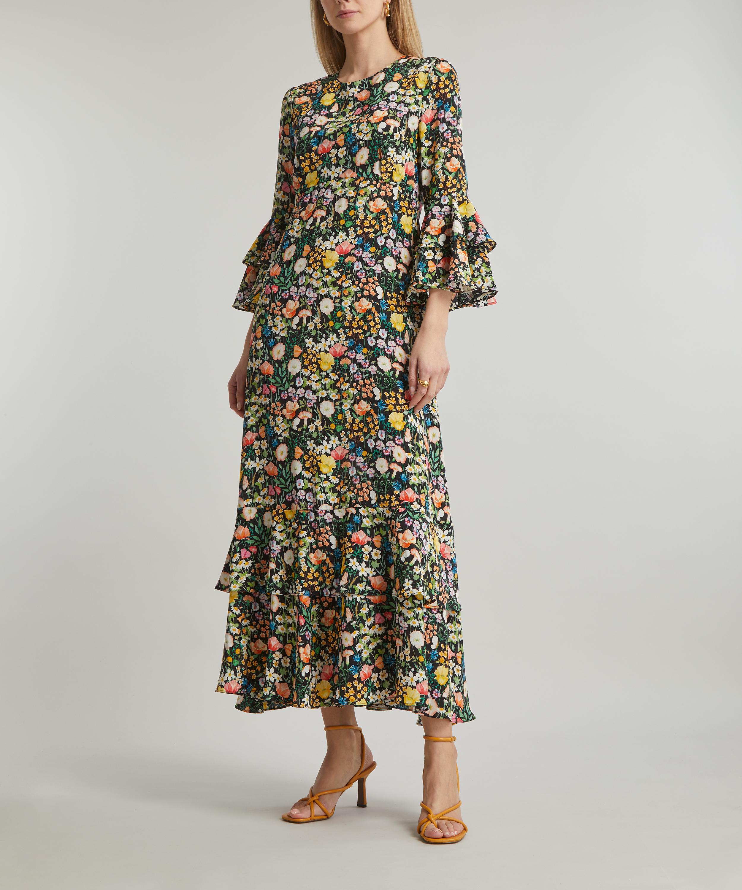 Rare London Satin Floral Maxi Dress