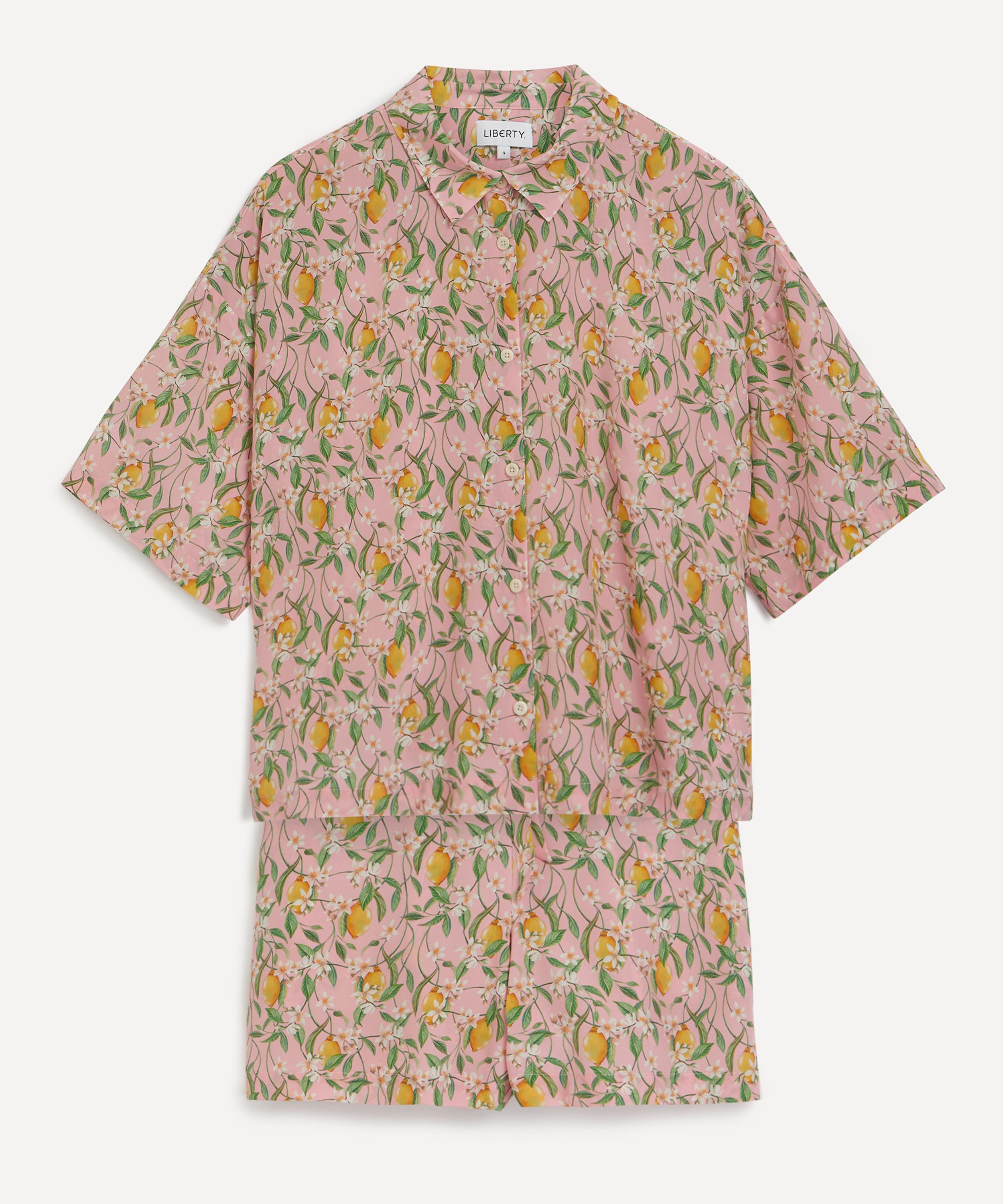 Liberty - Lemon Blossom Silk Satin Resort Short Set image number 0