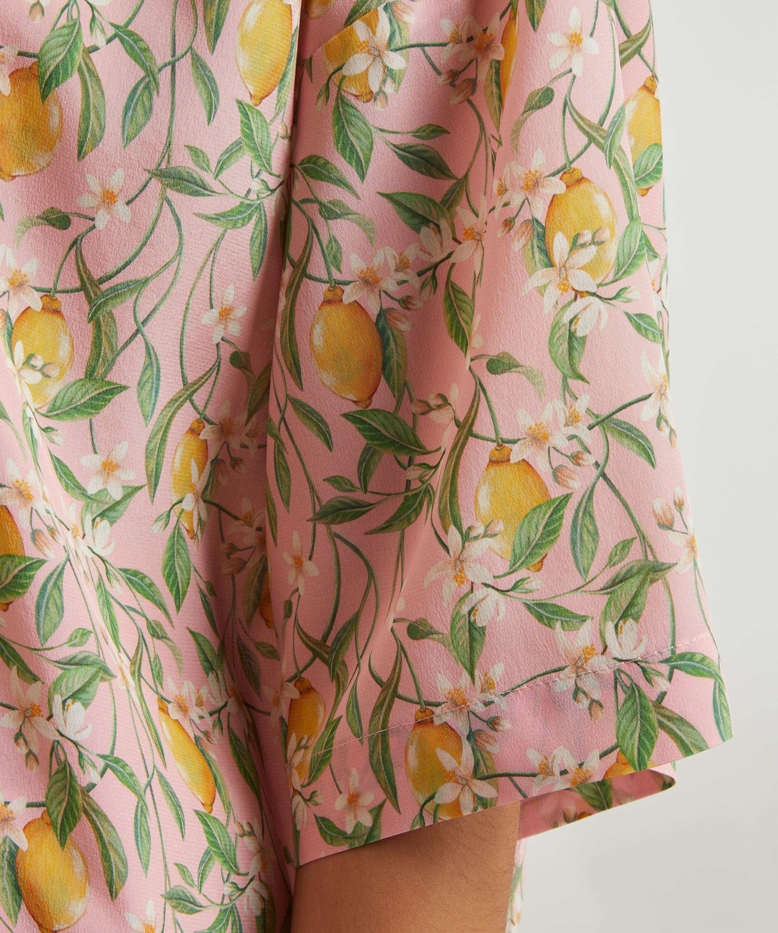Liberty - Lemon Blossom Silk Satin Resort Short Set image number 4