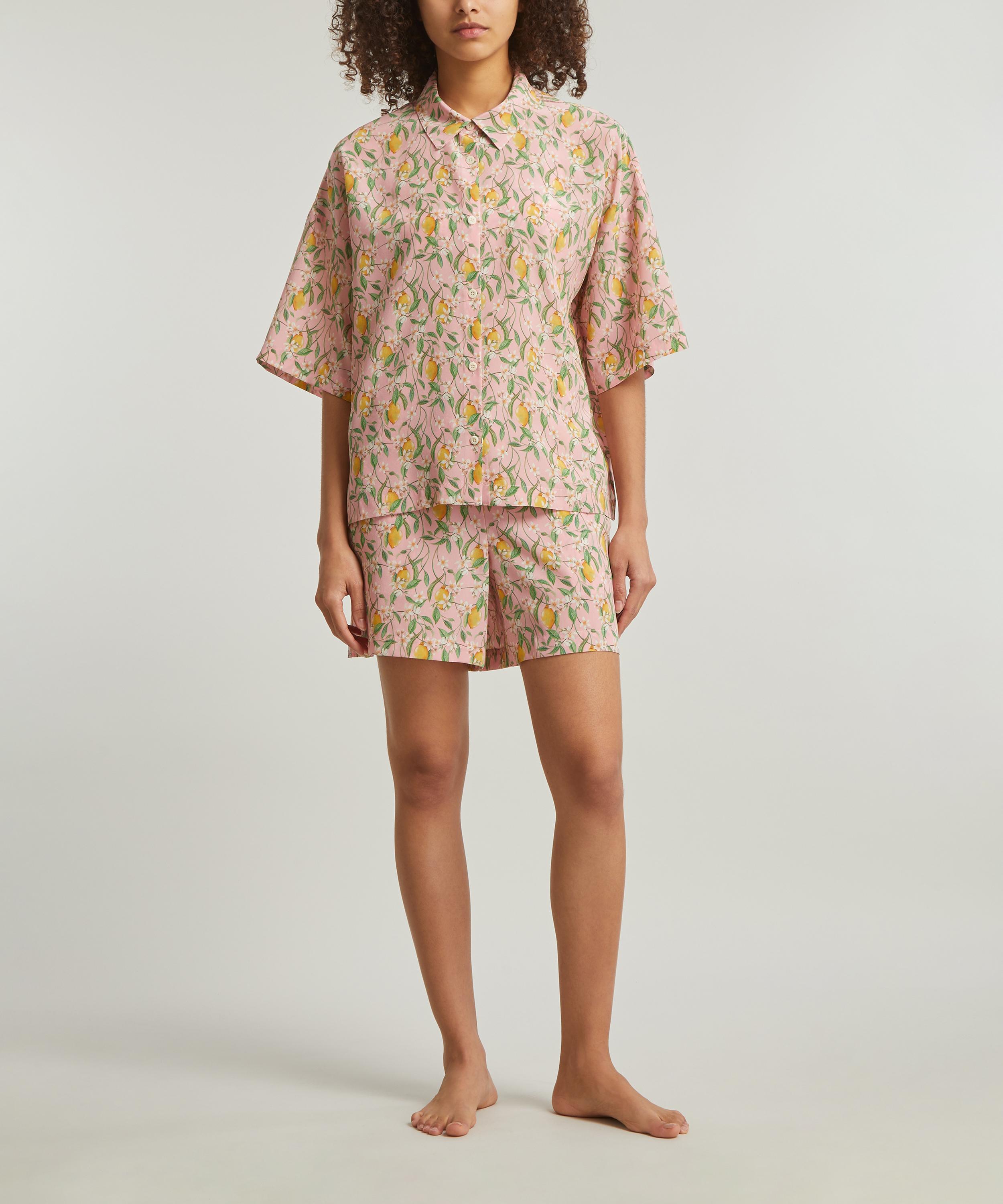 Liberty - Lemon Blossom Silk Satin Resort Short Set image number 5