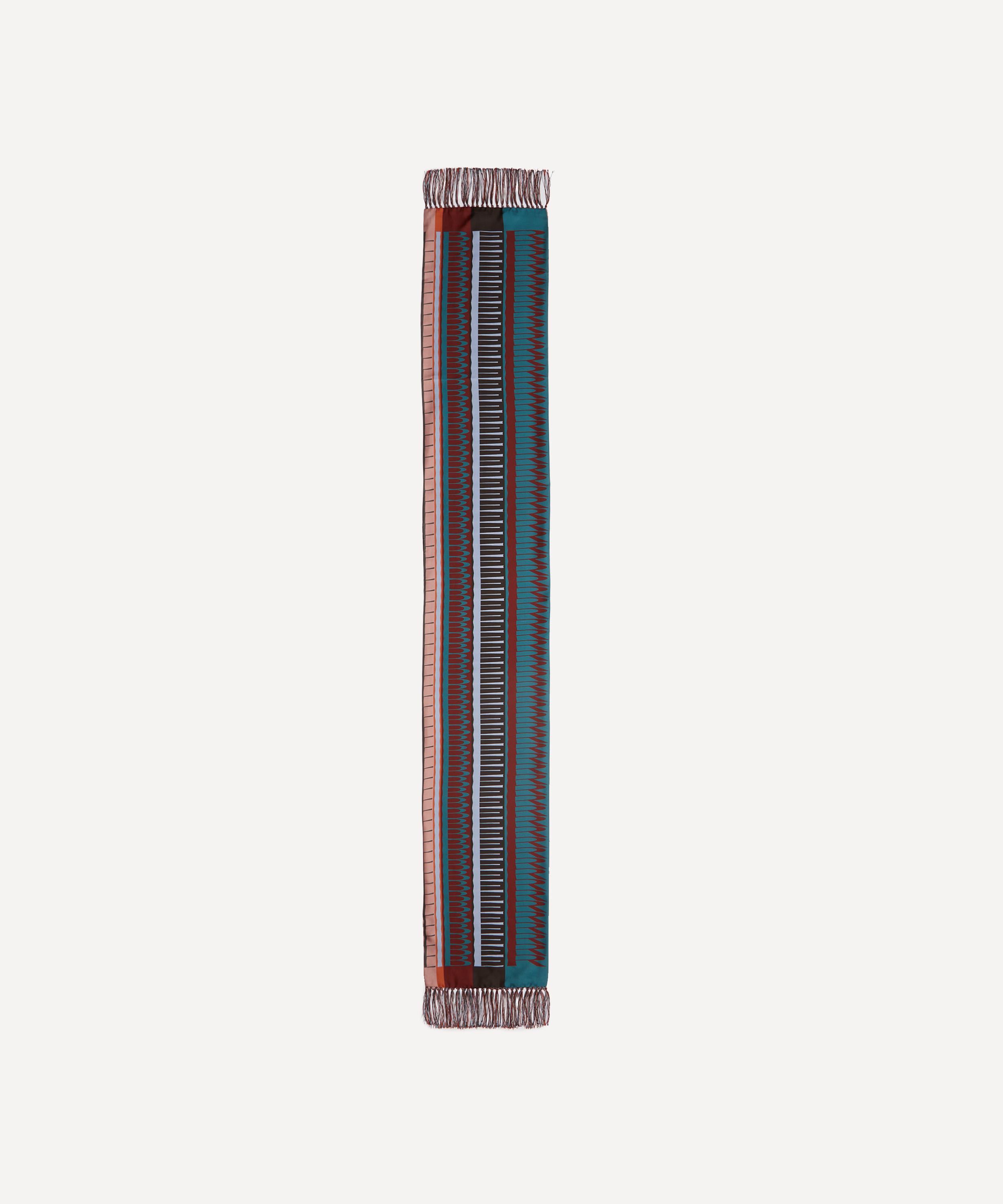 Liberty - Striped Silk Fringed Scarf