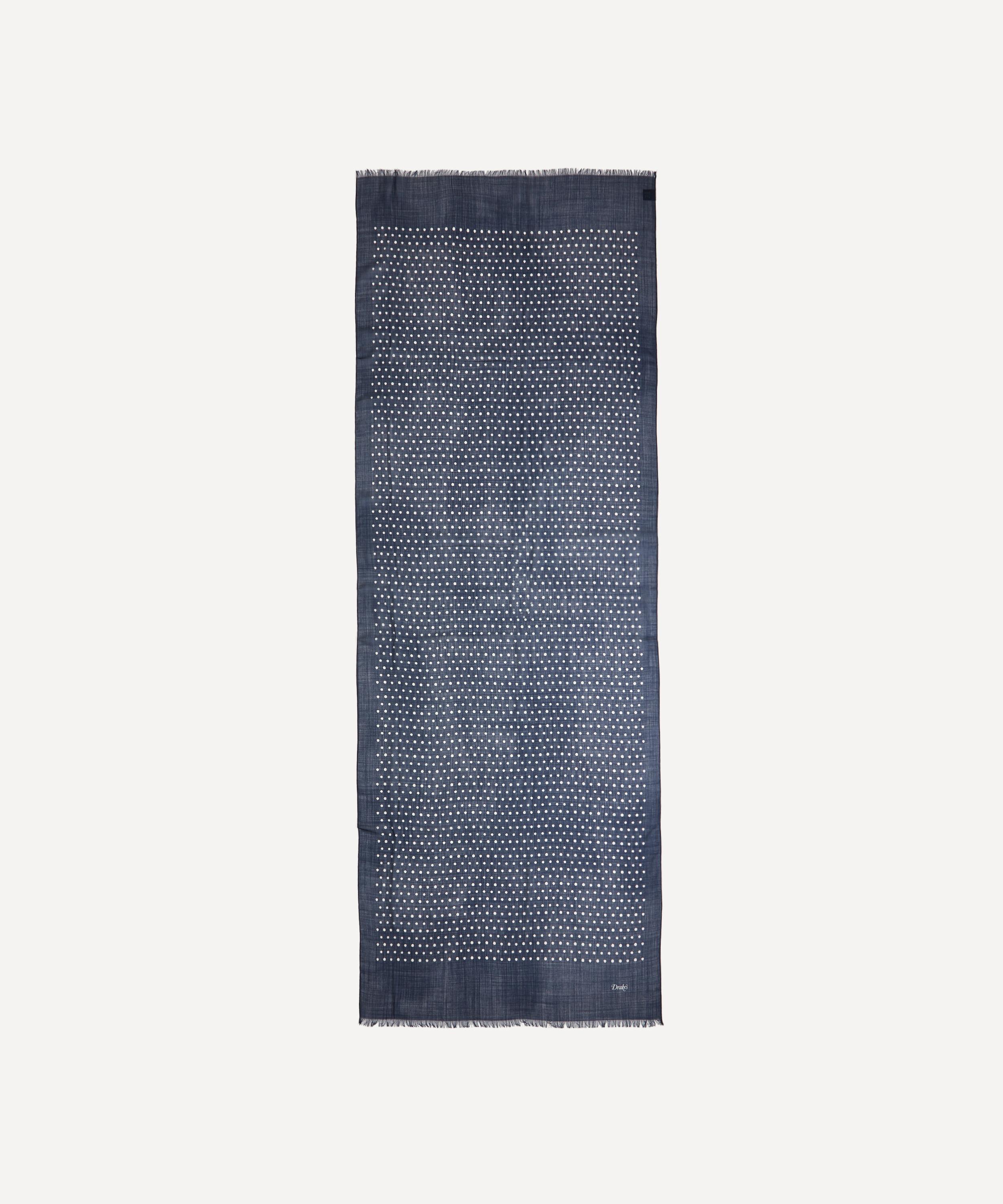 Drakes - Polka Dot Wool Scarf image number 1