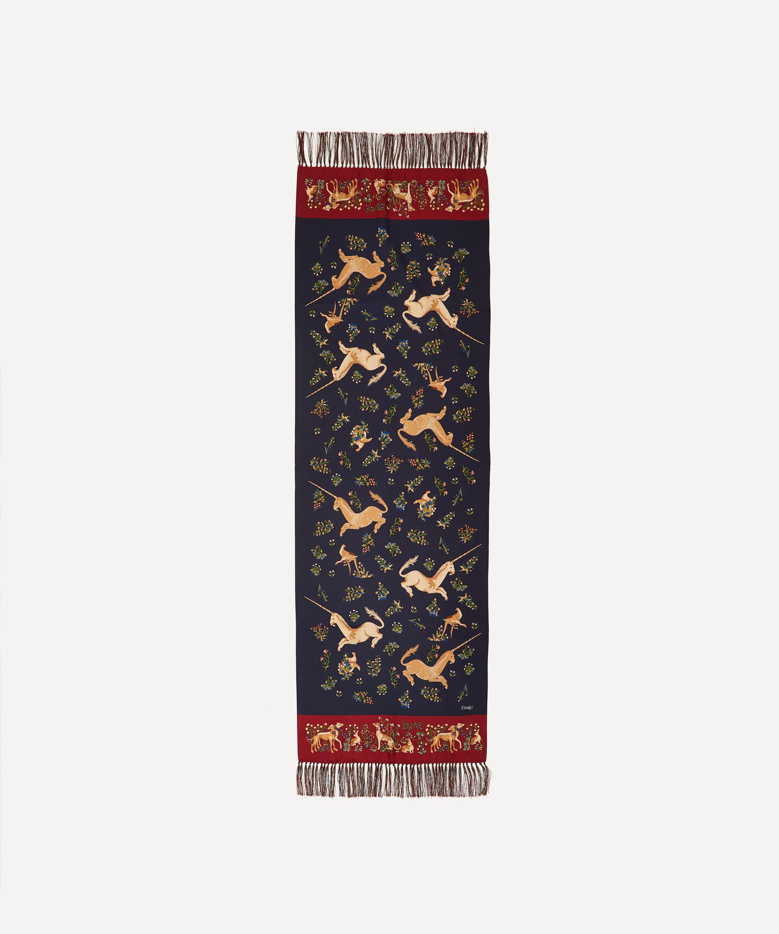 Drakes - Unicorn Tubular Silk Scarf image number 1