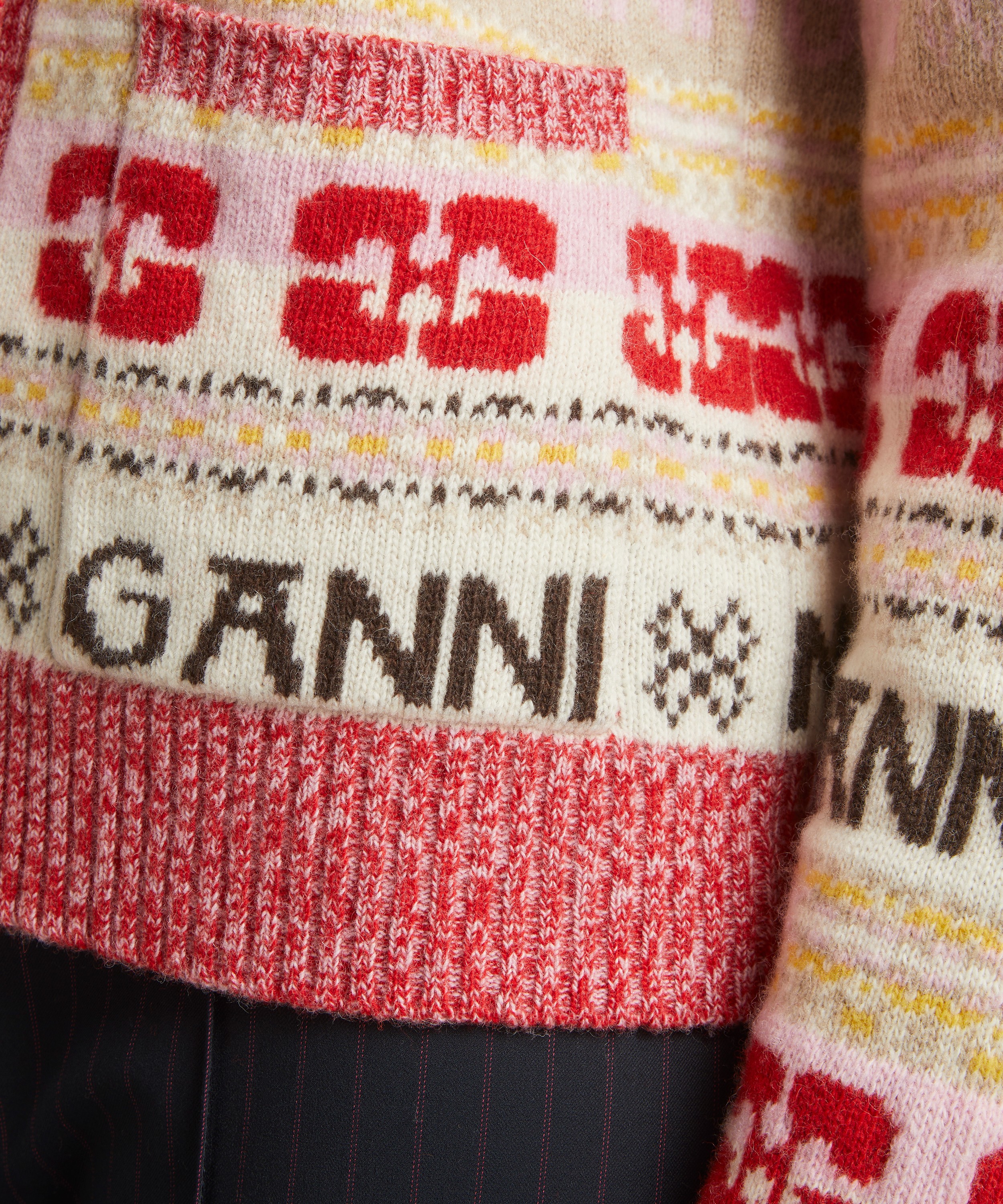 Ganni Logo Wool Mix Cardigan | Liberty