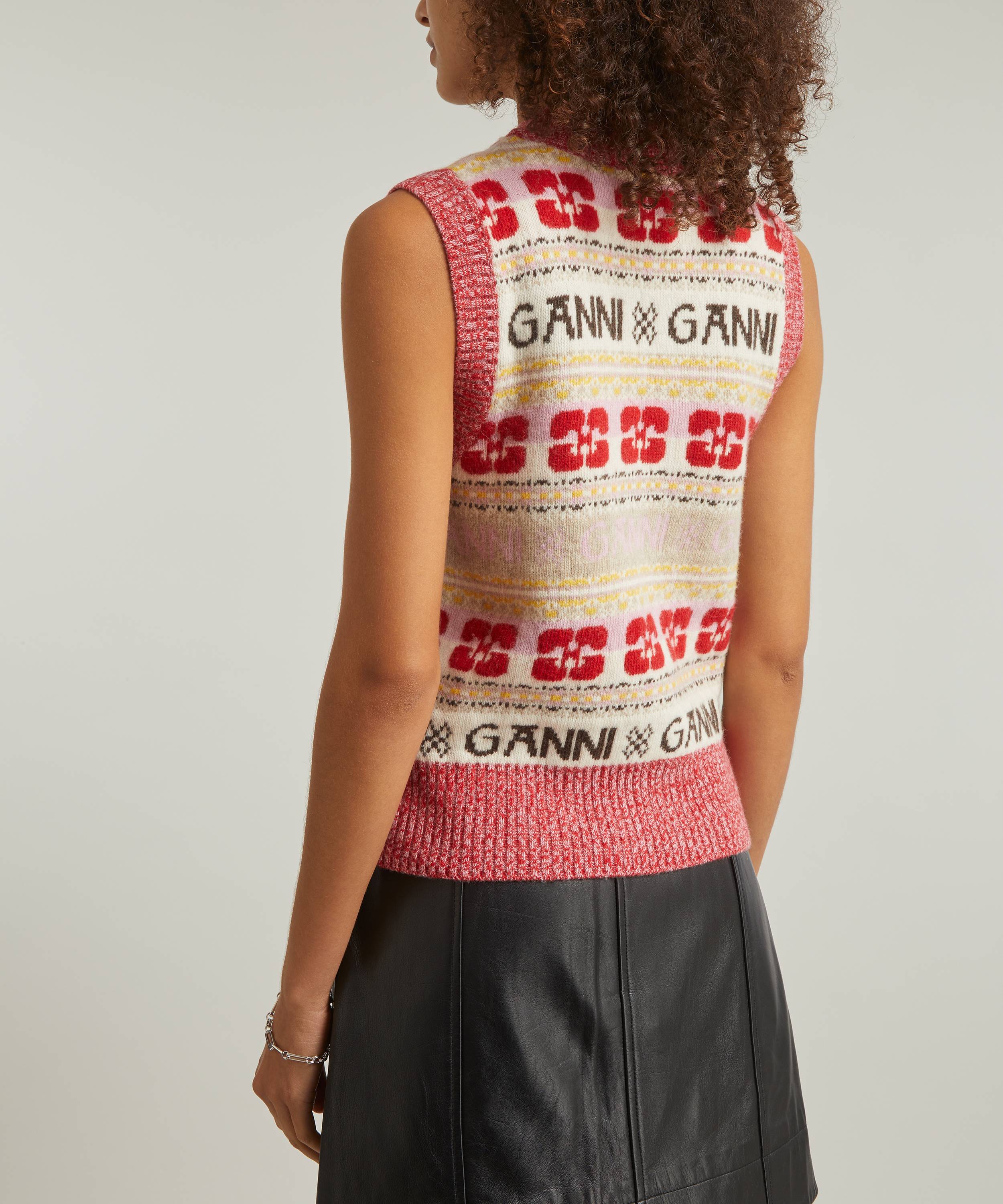 Ganni Logo Wool Mix Vest | Liberty