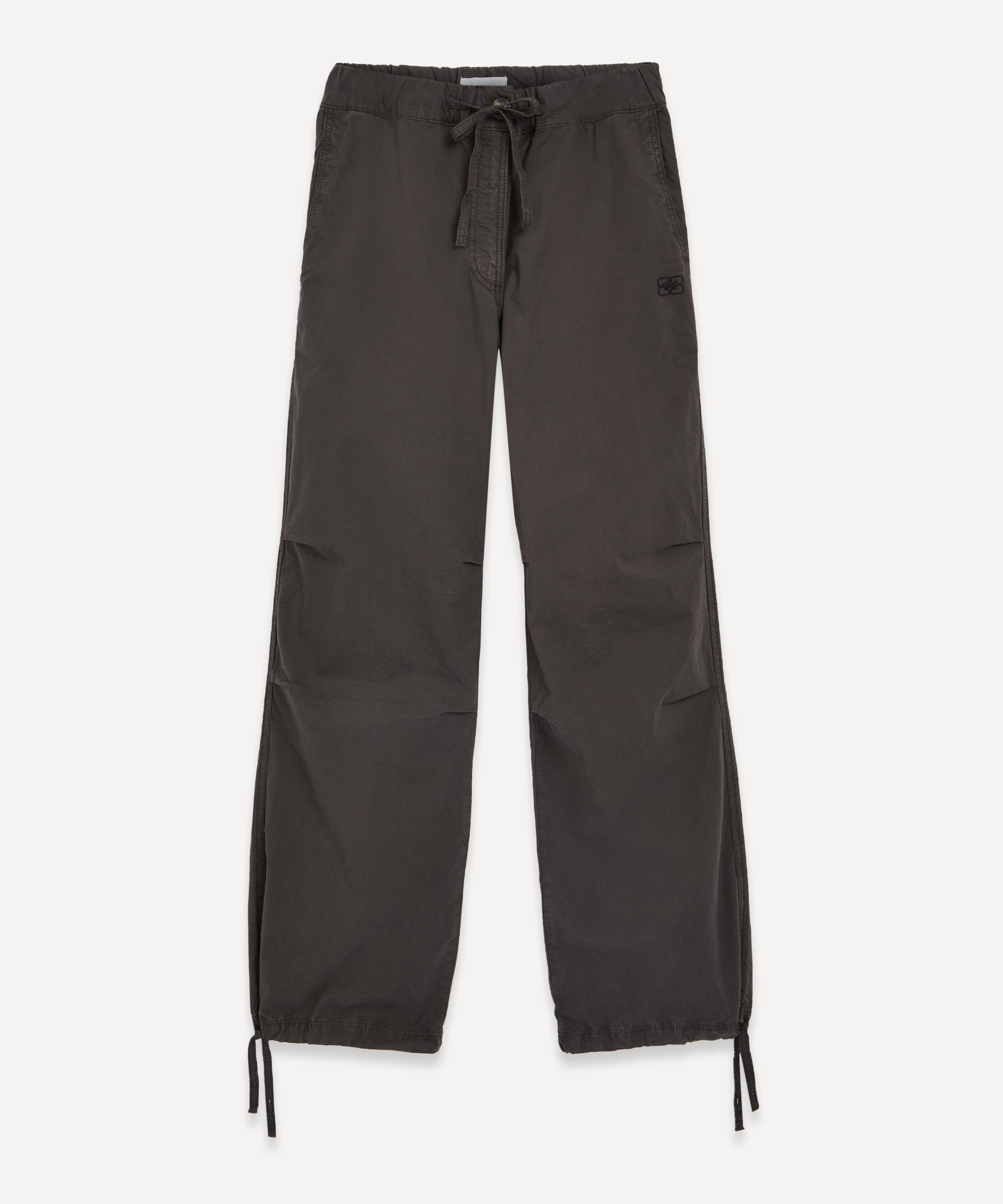 Ganni - Washed Cotton Canvas Drawstring Trousers