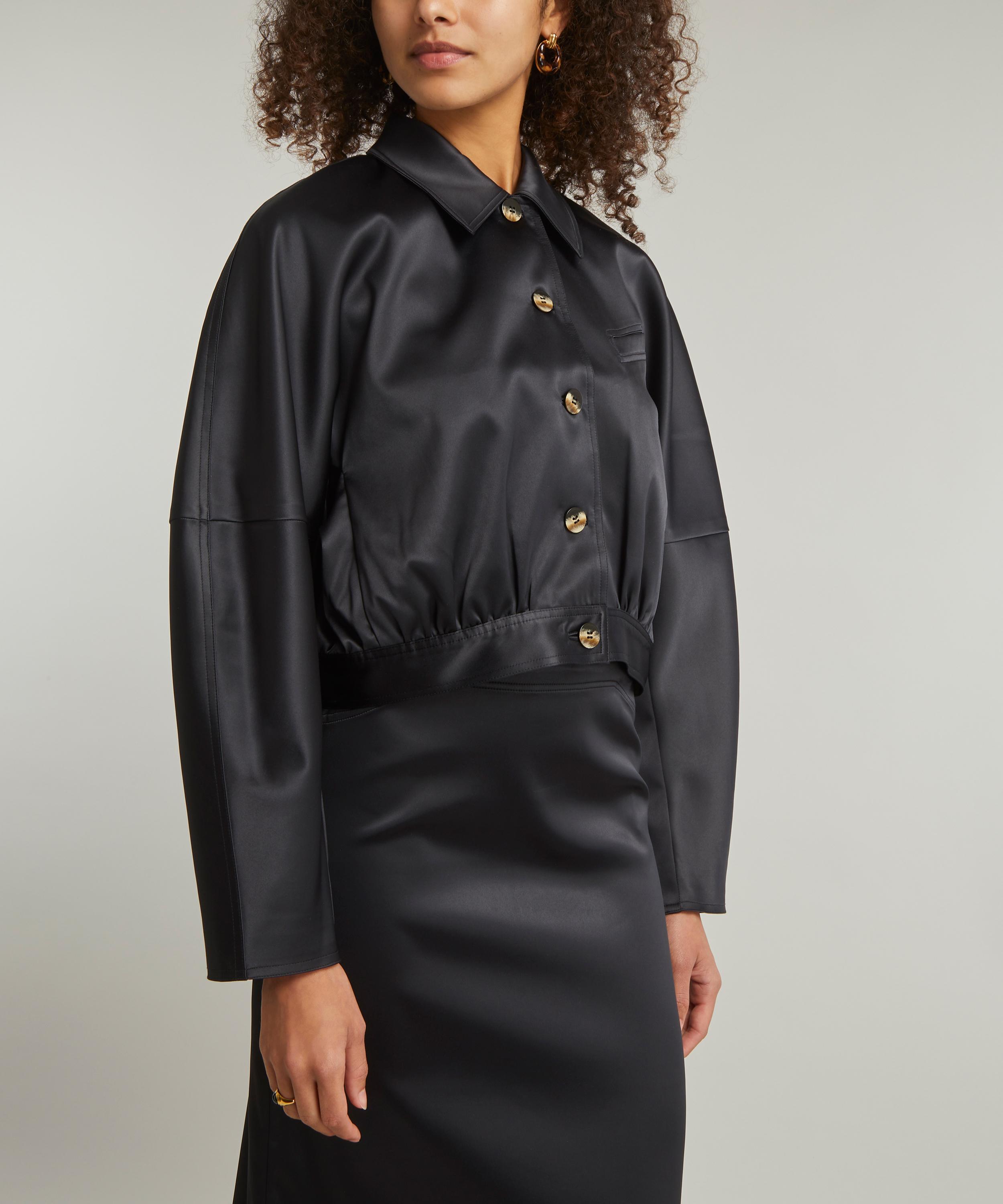 Short satin jacket on sale