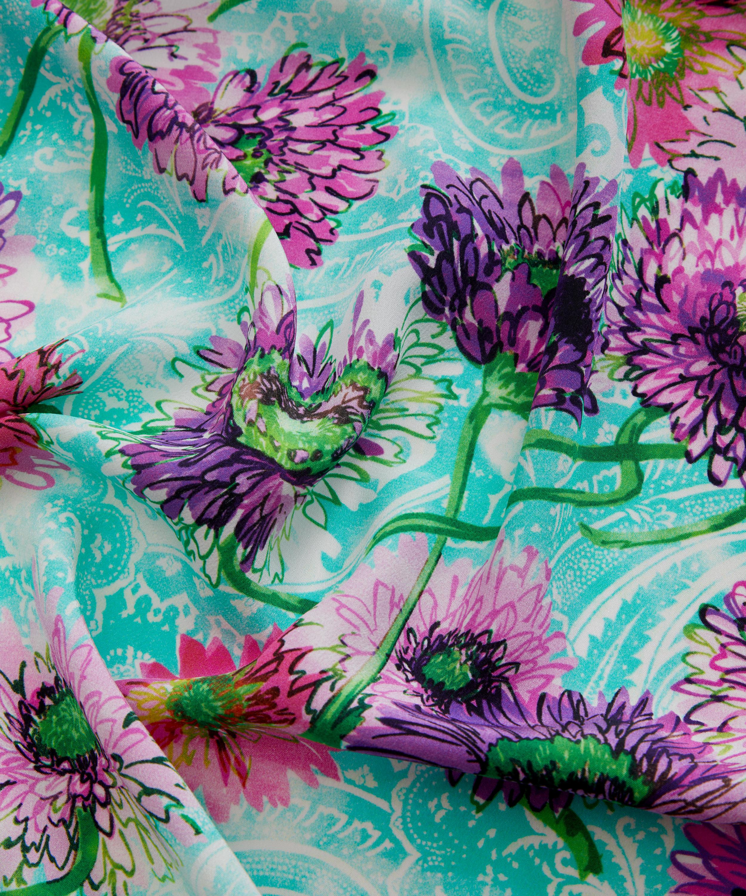 Ungaro - Flower with Paisley Background Silk Crepe Satin image number 3