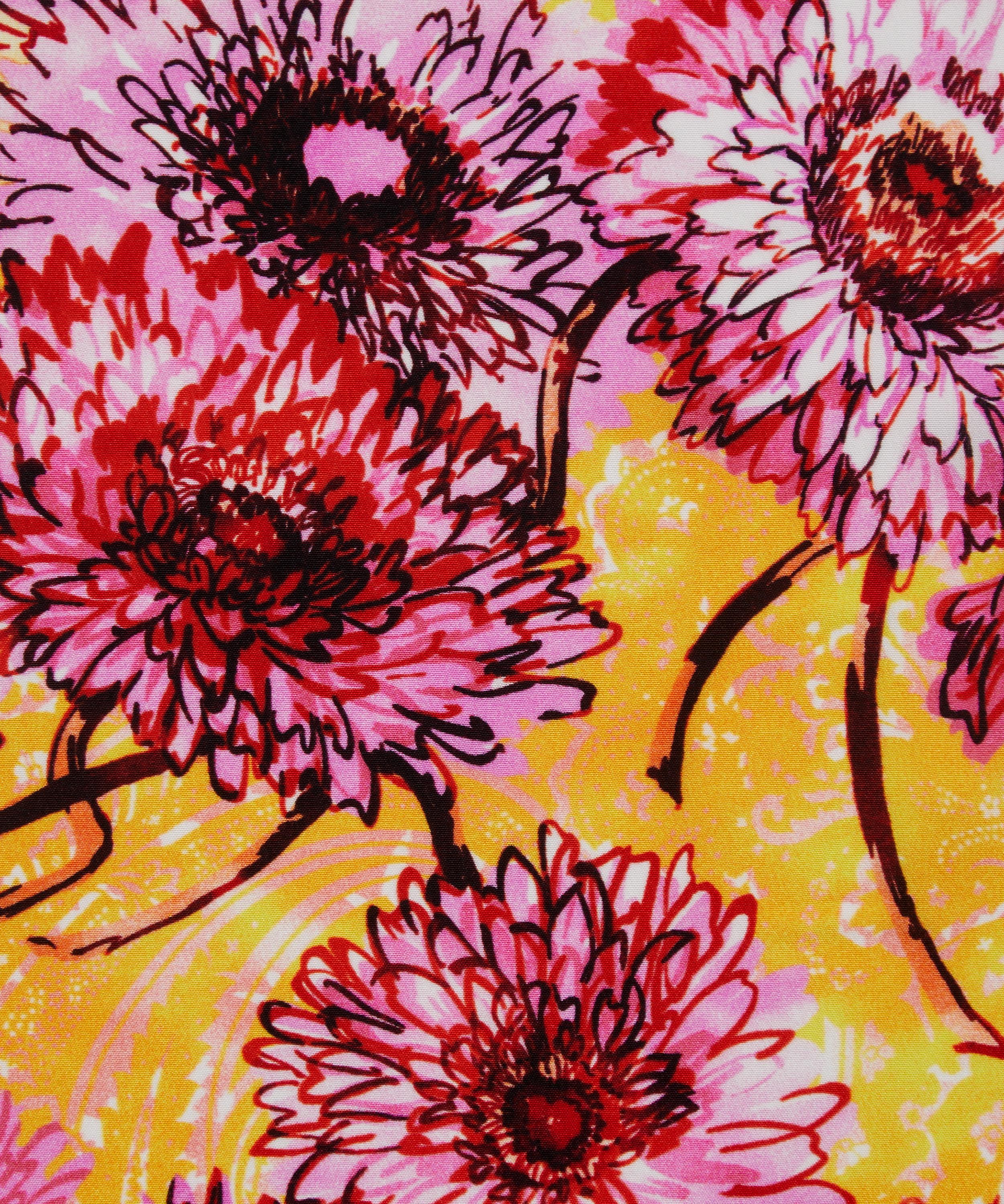 Ungaro - Flower with Paisley Background Silk Crepe Satin image number 0