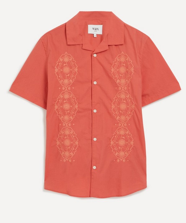 Wax London - Didcot Coral Trio Embroidered Shirt