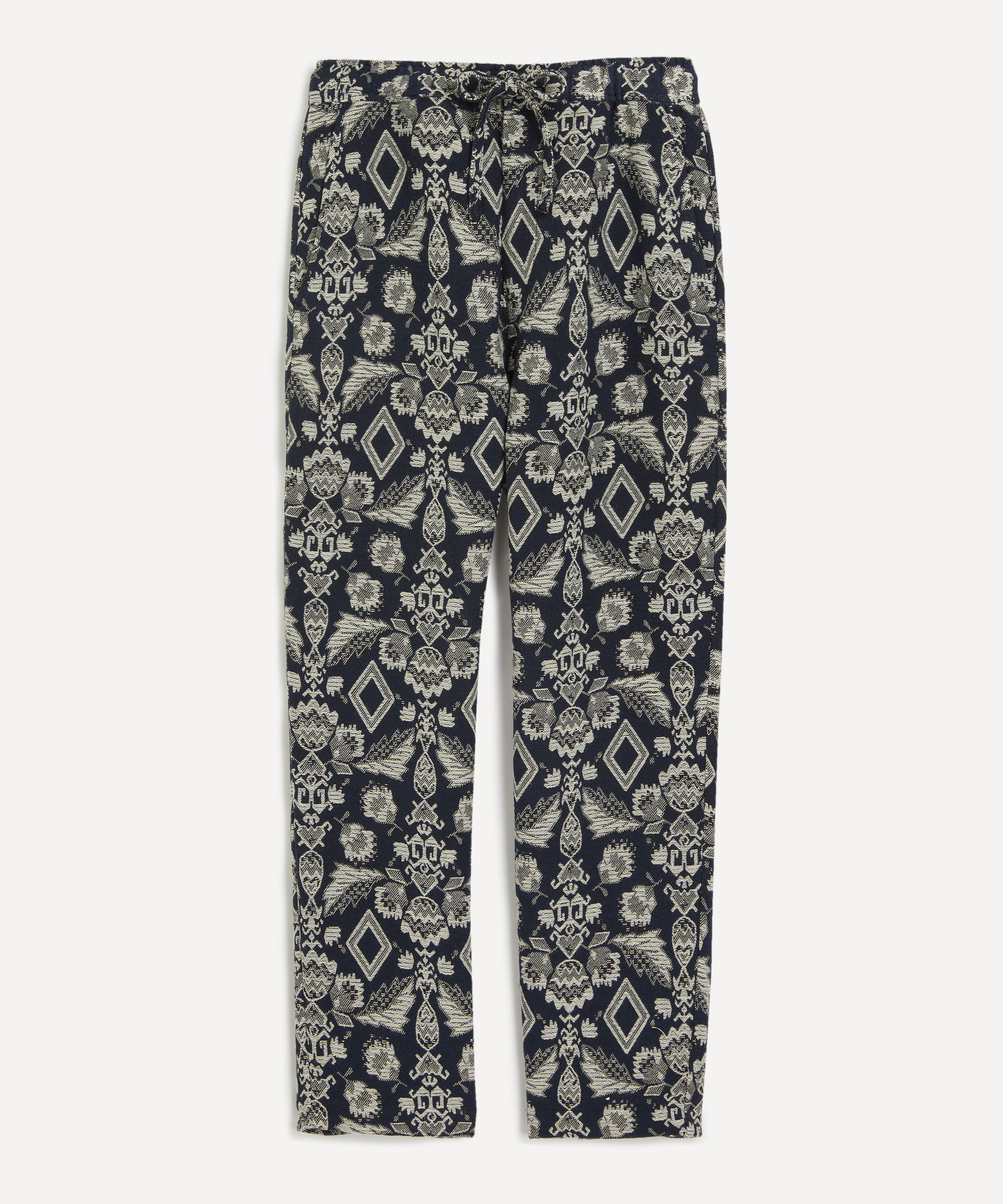 Wax London Kurt Navy Floral Jacquard Trousers | Liberty