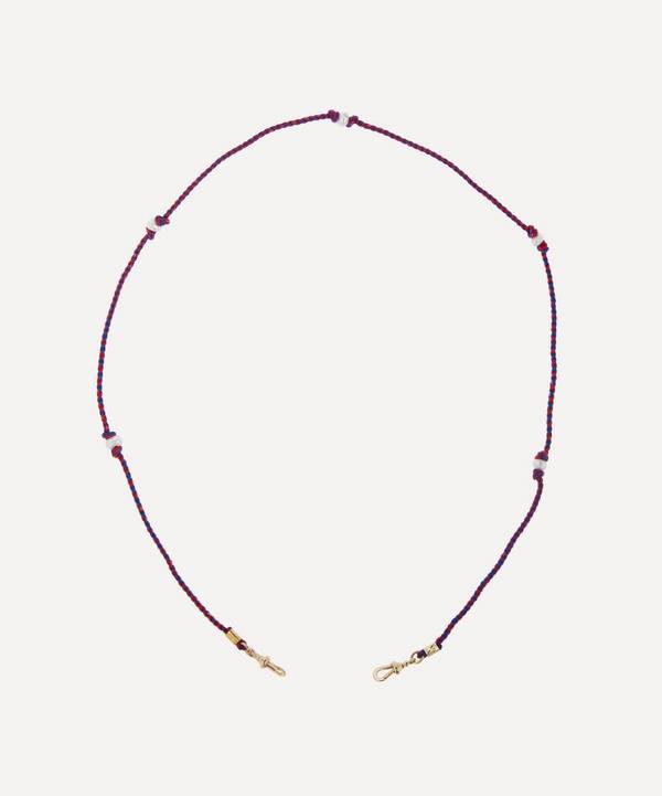 Marie Lichtenberg - 9ct Gold Red and Navy Mauli Link Necklace