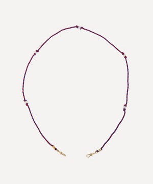 Marie Lichtenberg - 9ct Gold Red and Navy Mauli Link Necklace image number 0