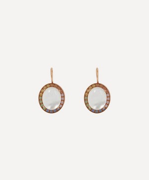 Andrea Fohrman - 18ct Rose Gold Kat White Moonstone Oval Drop Earrings image number 0