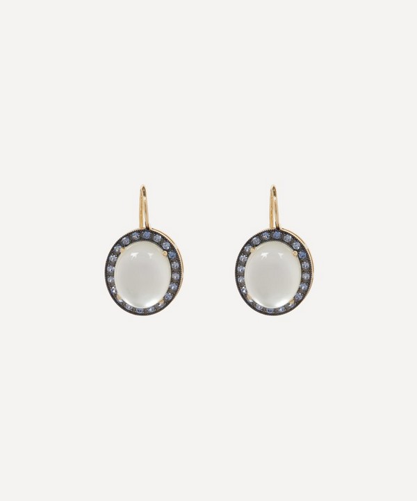 Andrea Fohrman - 14ct Gold Kat White Moonstone Oval Drop Earrings image number null